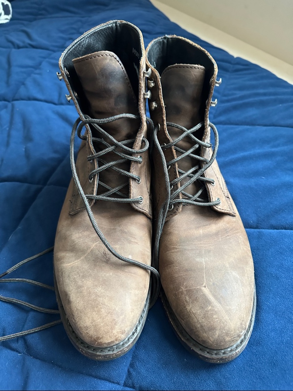 Men's Brown Leather Lace-Up Boots